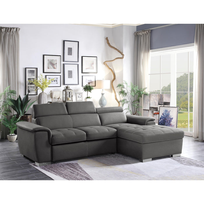 Homelegance Ferriday Stationary Fabric Sleeper Sectional 8228GY* IMAGE 7