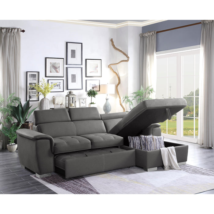 Homelegance Ferriday Stationary Fabric Sleeper Sectional 8228GY* IMAGE 8