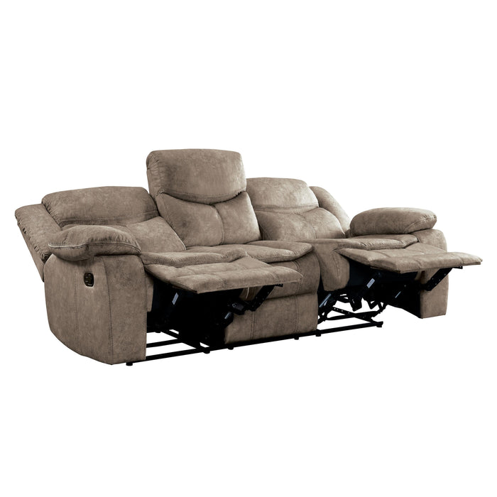 Homelegance Bastrop Reclining Leather Look Sofa 8230FBR-3 IMAGE 3