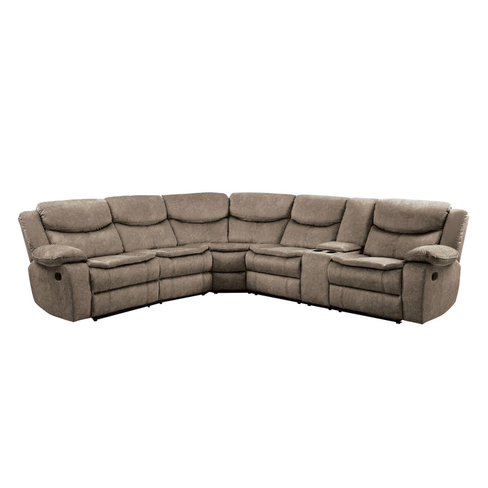 Homelegance Bastrop Reclining Leather Look 3 pc Sectional 8230FBR*SC IMAGE 1