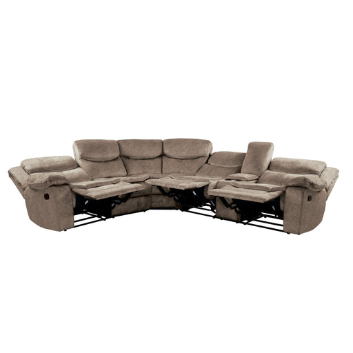 Homelegance Bastrop Reclining Leather Look 3 pc Sectional 8230FBR*SC IMAGE 2