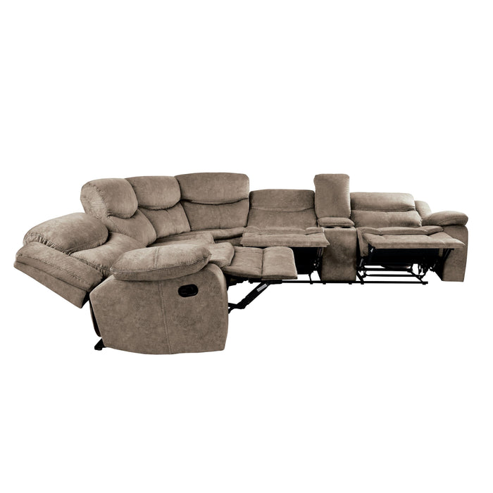 Homelegance Bastrop Reclining Leather Look 3 pc Sectional 8230FBR*SC IMAGE 4