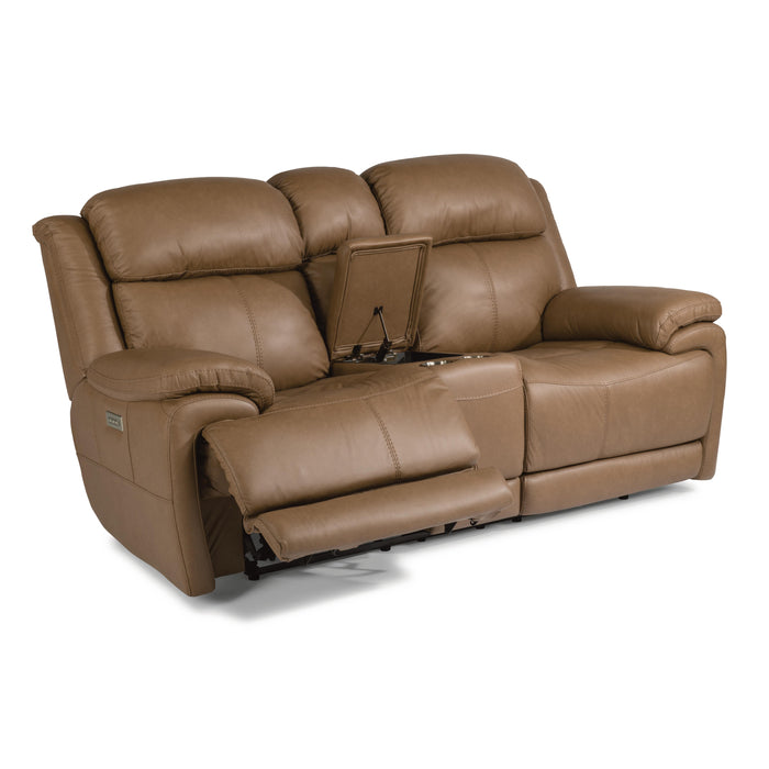 Flexsteel Elijah Power Reclining Leather Match Loveseat 1465-64PH 326-74 IMAGE 3