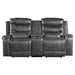 Homelegance Putnam Power Reclining Fabric Loveseat 9405GY-2PW IMAGE 1