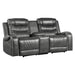 Homelegance Putnam Power Reclining Fabric Loveseat 9405GY-2PW IMAGE 2