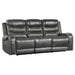 Homelegance Putnam Power Reclining Fabric Sofa 9405GY-3PW IMAGE 2