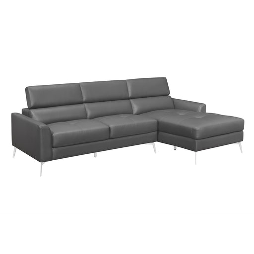 Homelegance Ashland Leather 2 pc Sectional 9408DGY*SC IMAGE 2