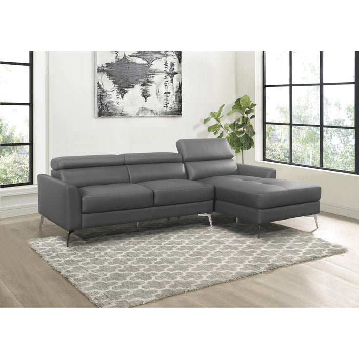 Homelegance Ashland Leather 2 pc Sectional 9408DGY*SC IMAGE 5