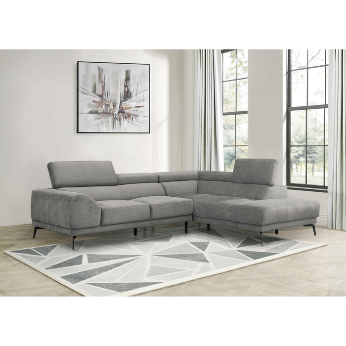 Homelegance Medora Fabric 2 pc Sectional 9409GRY*SC IMAGE 4