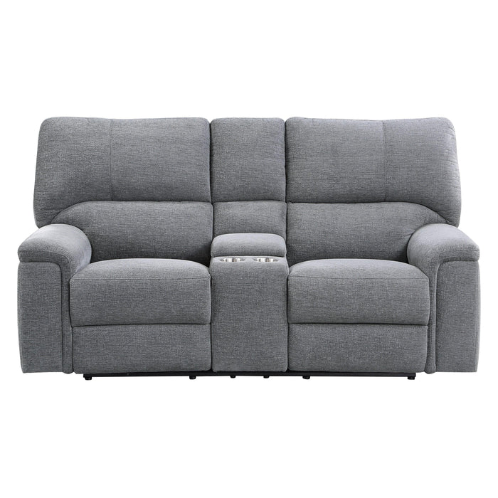 Homelegance Dickinson Power Reclining Fabric Loveseat 9413CC-2PWH IMAGE 1