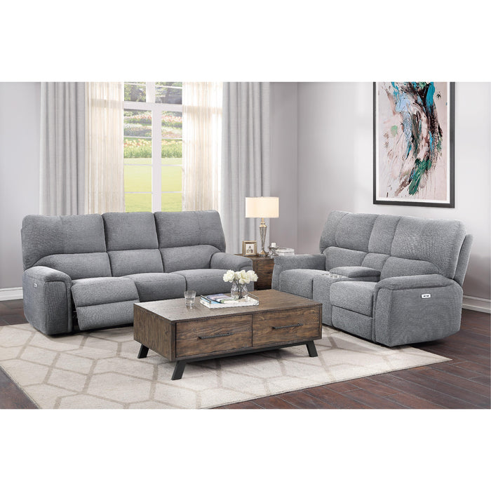 Homelegance Dickinson Power Reclining Fabric Loveseat 9413CC-2PWH IMAGE 6