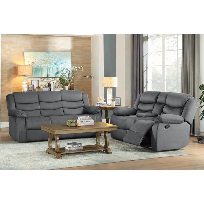 Homelegance Discus Reclining Fabric Loveseat 9526GY-2 IMAGE 5