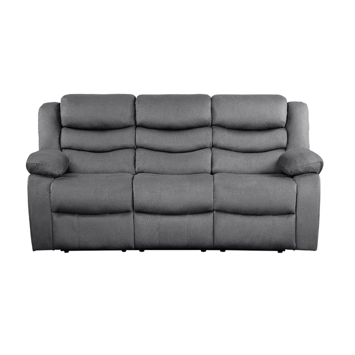 Homelegance Discus Reclining Fabric Sofa 9526GY-3 IMAGE 1