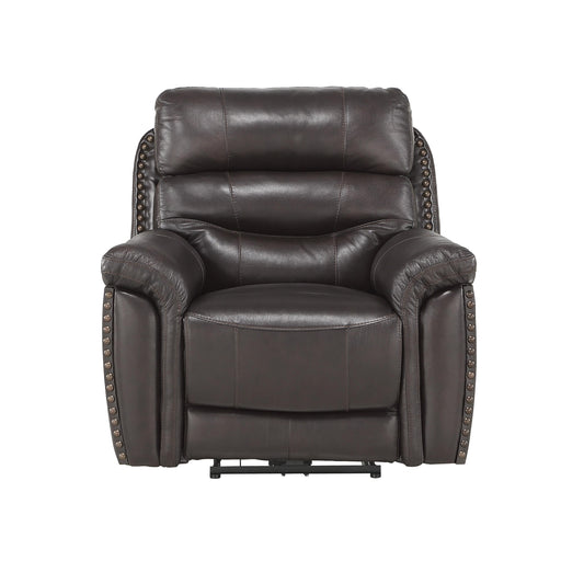 Homelegance Lance Power Leather Recliner 9527BRW-1PWH IMAGE 1