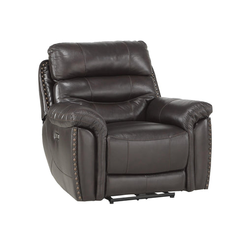 Homelegance Lance Power Leather Recliner 9527BRW-1PWH IMAGE 2