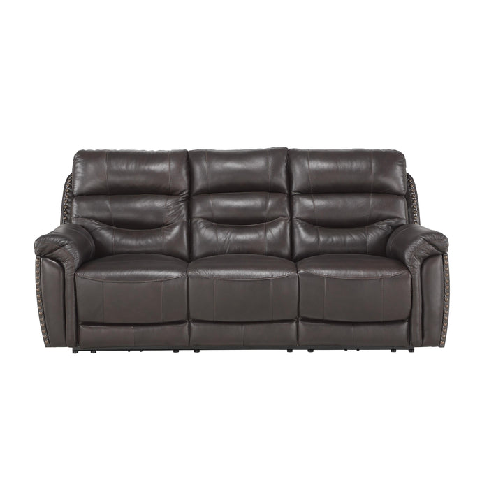 Homelegance Lance Power Reclining Leather Sofa 9527BRW-3PWH IMAGE 1