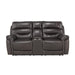 Homelegance Lance Power Reclining Leather Loveseat 9527BRW-2PWH IMAGE 1