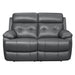 Homelegance Lambent Reclining Leather Loveseat 9529DGY-2 IMAGE 1