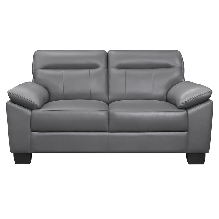 Homelegance Denizen Stationary Leather Loveseat 9537DGY-2 IMAGE 1