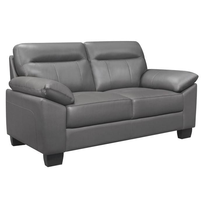 Homelegance Denizen Stationary Leather Loveseat 9537DGY-2 IMAGE 2