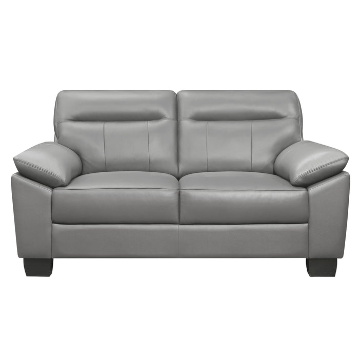 Homelegance Denizen Stationary Leather Loveseat 9537GRY-2 IMAGE 1