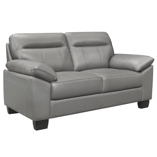 Homelegance Denizen Stationary Leather Loveseat 9537GRY-2 IMAGE 2