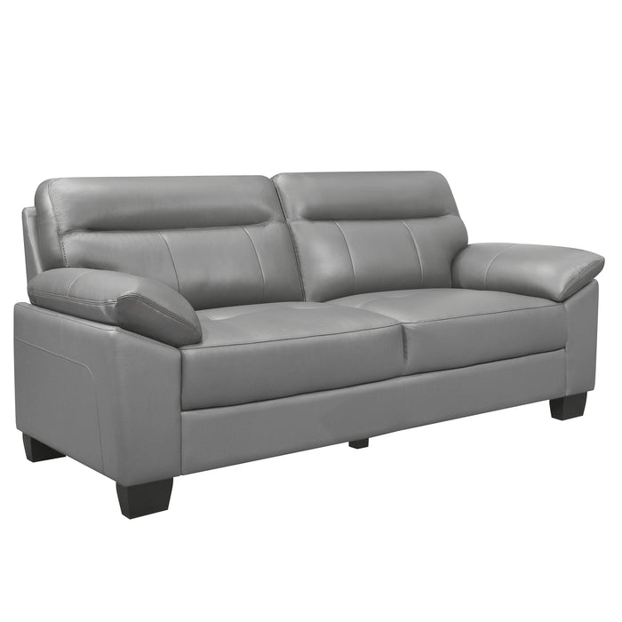 Homelegance Denizen Stationary Leather Sofa 9537GRY-3 IMAGE 2