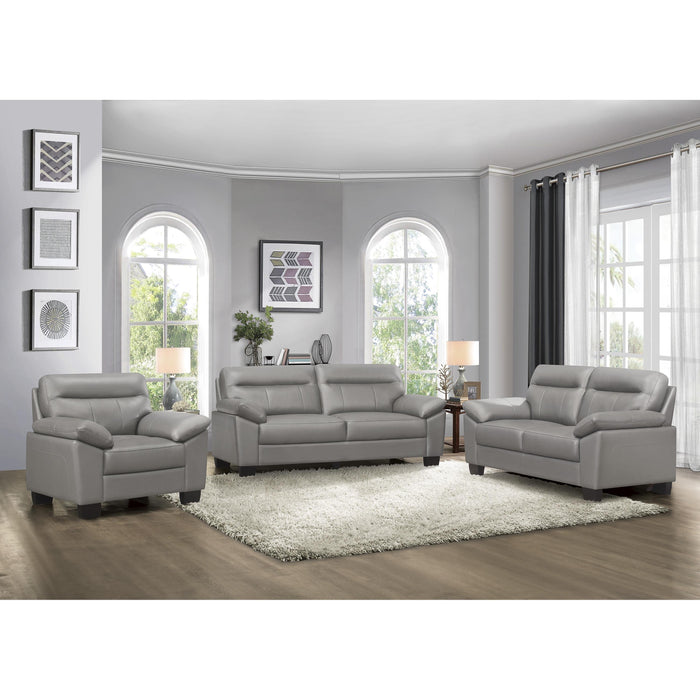 Homelegance Denizen Stationary Leather Sofa 9537GRY-3 IMAGE 3