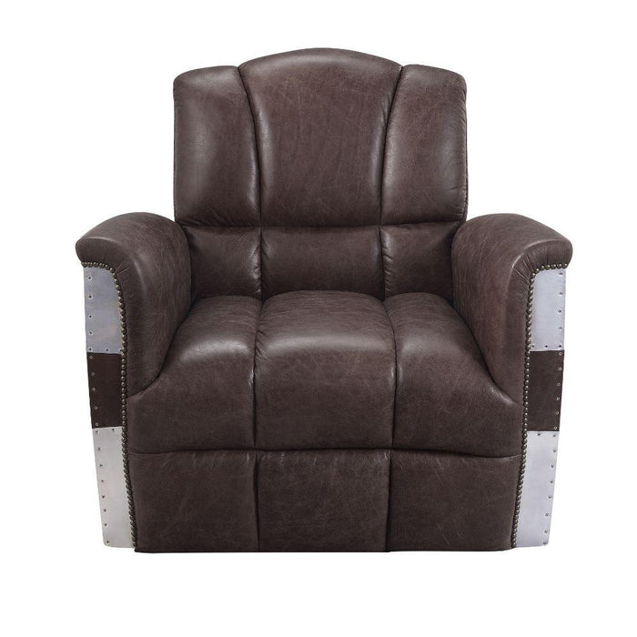 Acme Furniture Brancaster Stationary Leather Accent Chair 59716 IMAGE 1