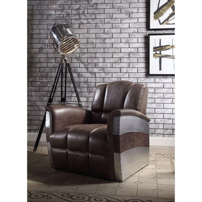 Acme Furniture Brancaster Stationary Leather Accent Chair 59716 IMAGE 6