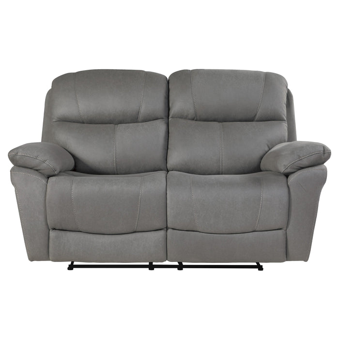 Homelegance Longvale Reclining Fabric Loveseat 9580GY-2 IMAGE 1