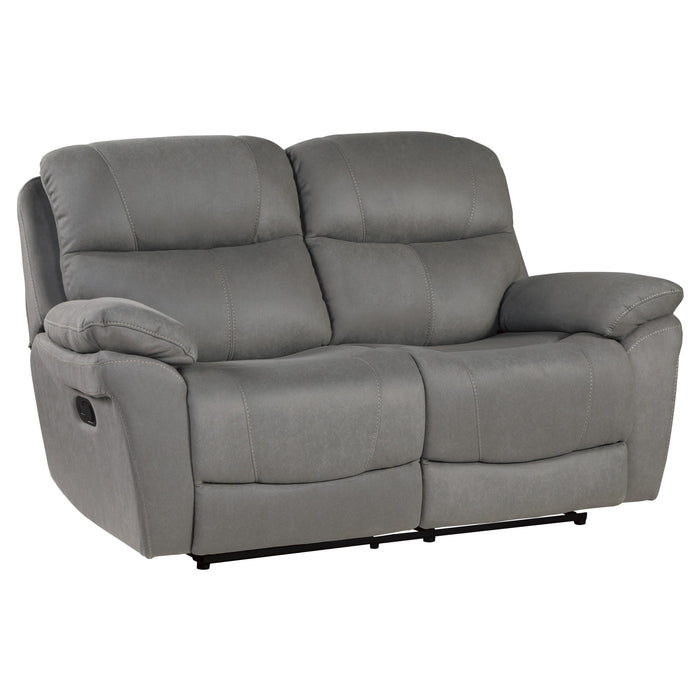 Homelegance Longvale Reclining Fabric Loveseat 9580GY-2 IMAGE 2