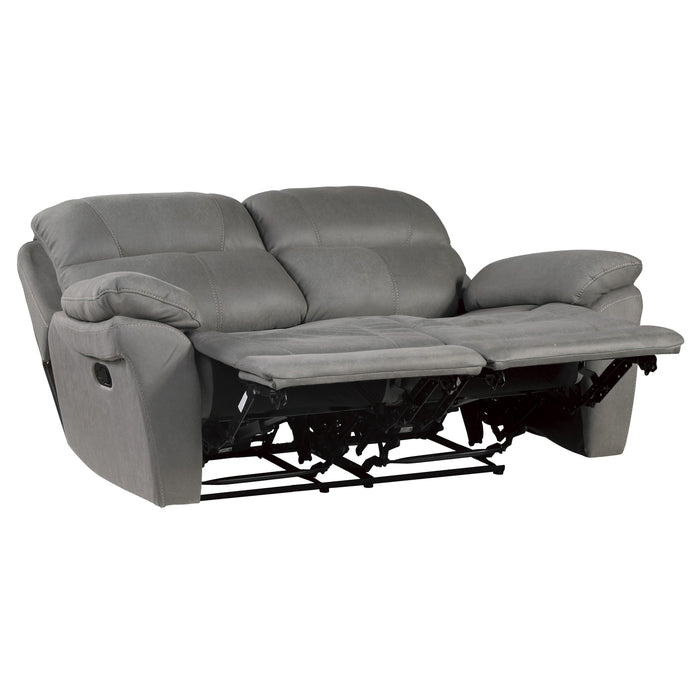 Homelegance Longvale Reclining Fabric Loveseat 9580GY-2 IMAGE 3