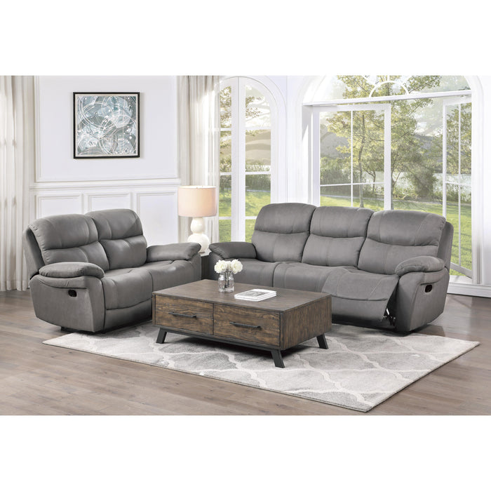 Homelegance Longvale Reclining Fabric Loveseat 9580GY-2 IMAGE 6