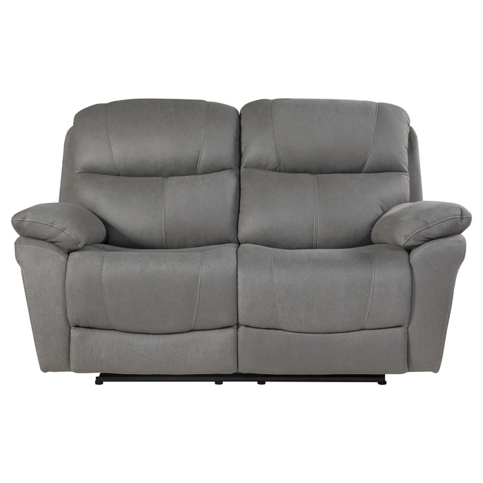 Homelegance Longvale Power Reclining Fabric Loveseat 9580GY-2PWH IMAGE 1