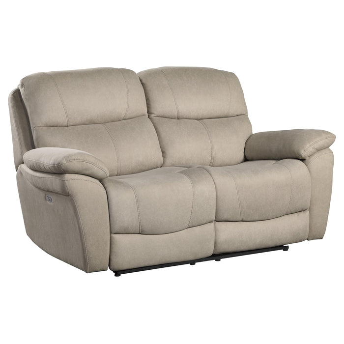 Homelegance Longvale Power Reclining Fabric Loveseat 9580TN-2PWH IMAGE 2