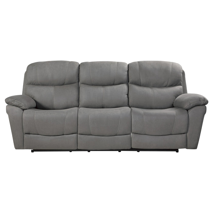 Homelegance Longvale Power Reclining Fabric Sofa 9580GY-3PWH IMAGE 1