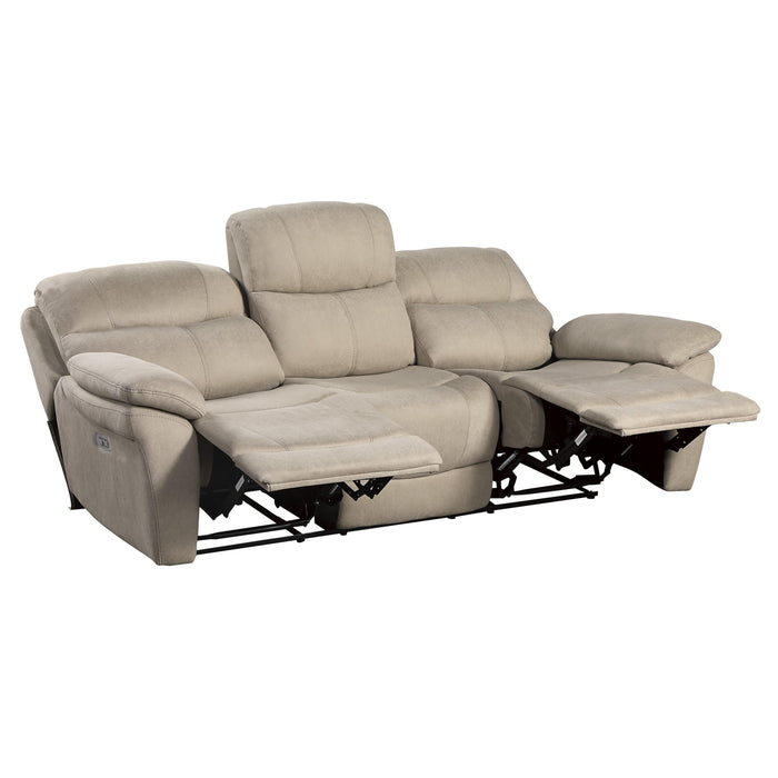 Homelegance Longvale Power Reclining Fabric Sofa 9580TN-3PWH IMAGE 3