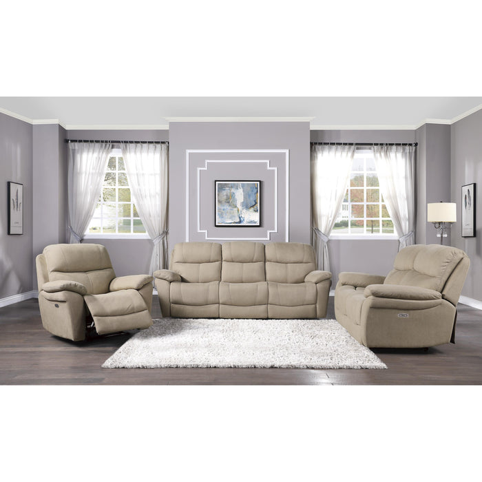 Homelegance Longvale Power Reclining Fabric Sofa 9580TN-3PWH IMAGE 4