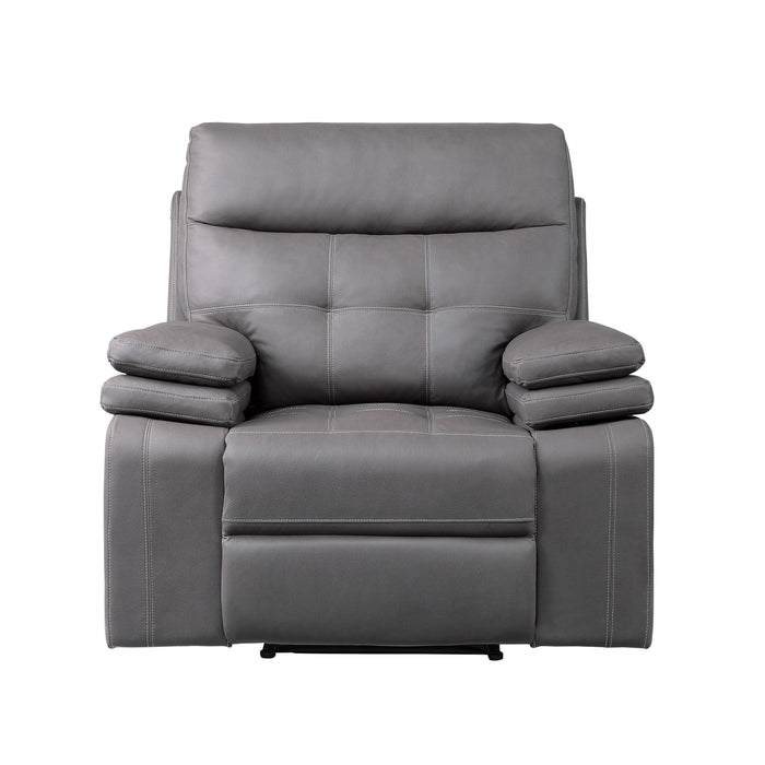 Homelegance Millington Leather Look Recliner 9590GY-1 IMAGE 1