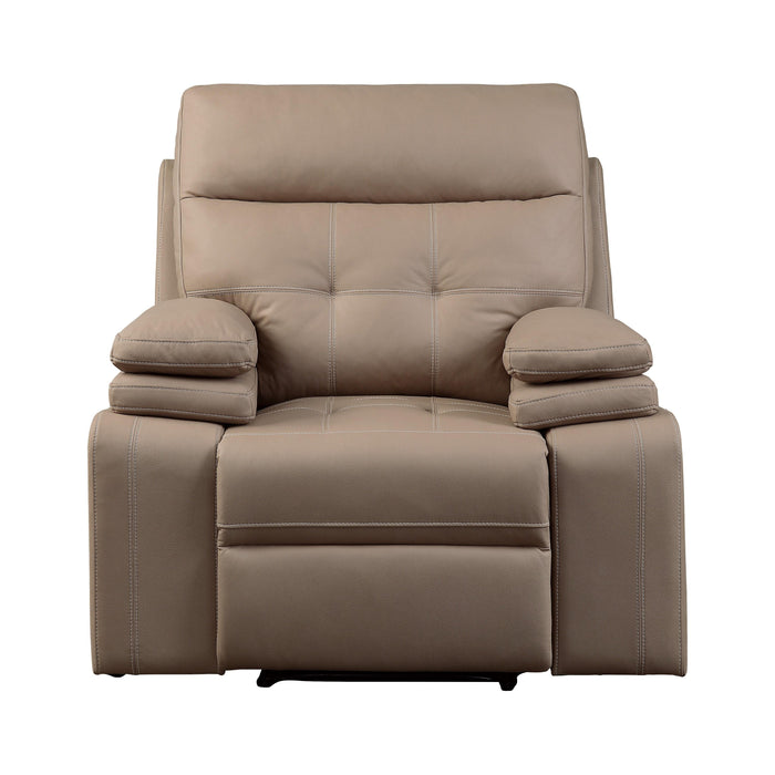 Homelegance Millington Power Leather Look Recliner 9590BR-1PWH IMAGE 1