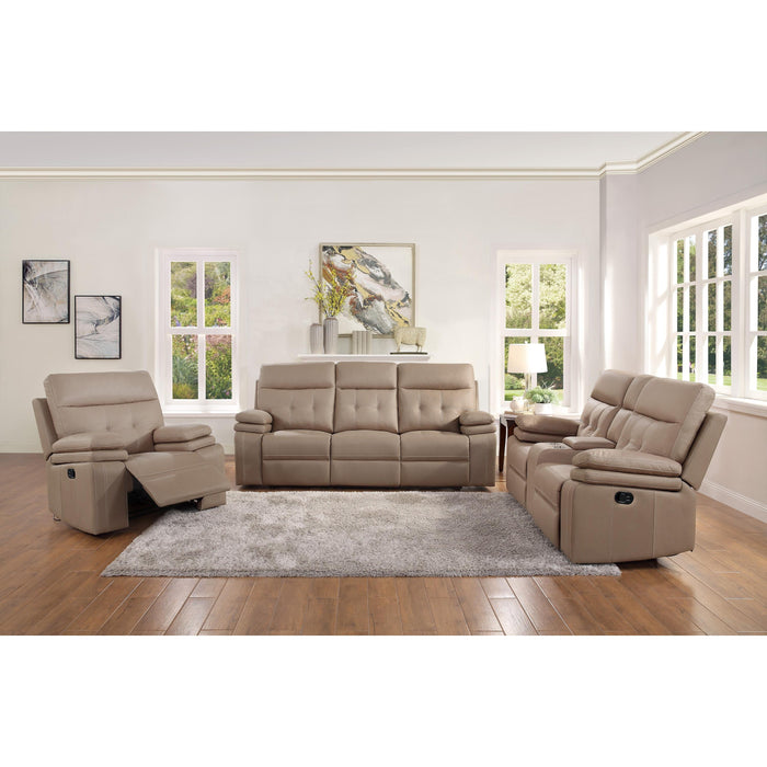 Homelegance Millington Power Leather Look Recliner 9590BR-1PWH IMAGE 6