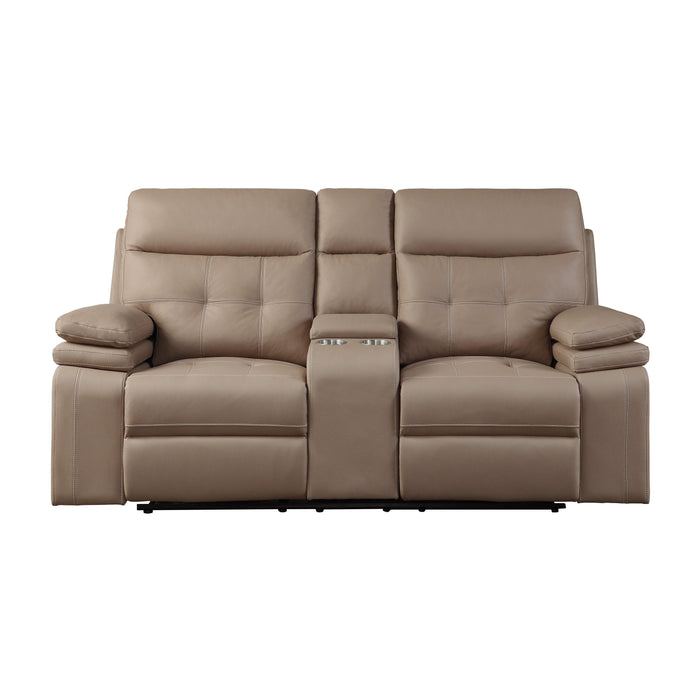 Homelegance Millington Reclining Leather Look Loveseat 9590BR-2 IMAGE 1