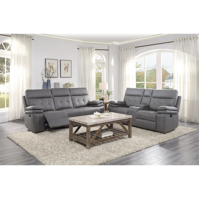 Homelegance Millington Power Reclining Leather Look Loveseat 9590GY-2PWH IMAGE 6