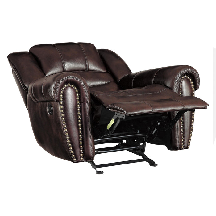 Homelegance Center Hills Glider Leather Look Recliner 9668NDB-1 IMAGE 3