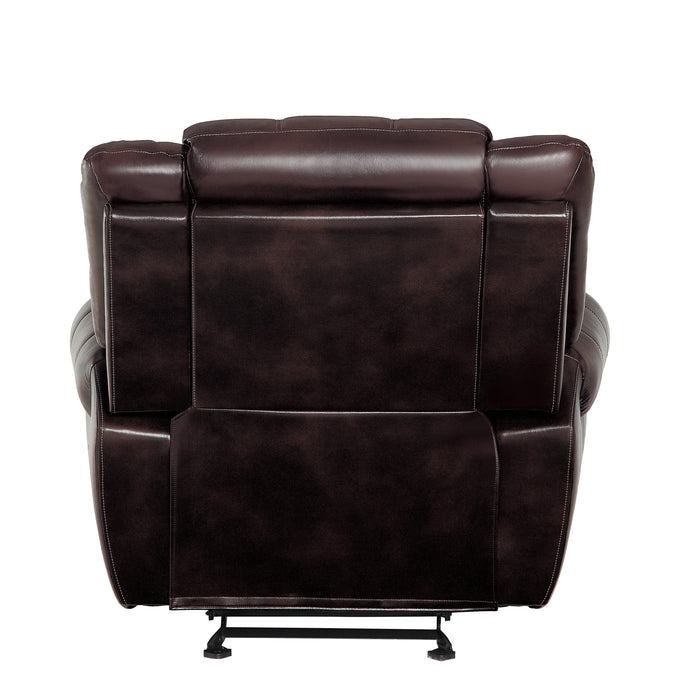 Homelegance Center Hills Glider Leather Look Recliner 9668NDB-1 IMAGE 5