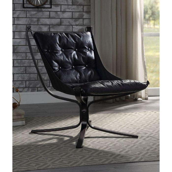 Acme Furniture Carney Stationary Leather Accent Chair 59832 IMAGE 1