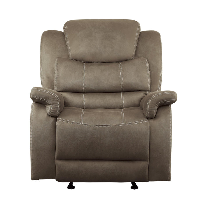 Homelegance Shola Glider Fabric Recliner 9848BR-1 IMAGE 1