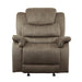 Homelegance Shola Glider Fabric Recliner 9848BR-1 IMAGE 1