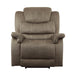 Homelegance Shola Power Fabric Recliner 9848BR-1PWH IMAGE 1